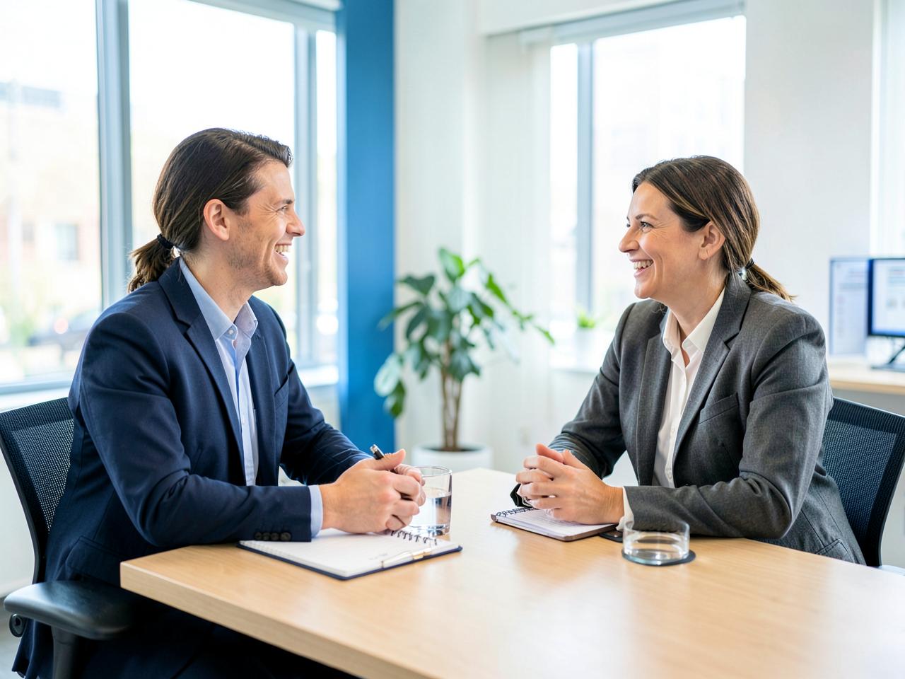 Entspanntes Vorstellungsgespräch in einem modernen Büro